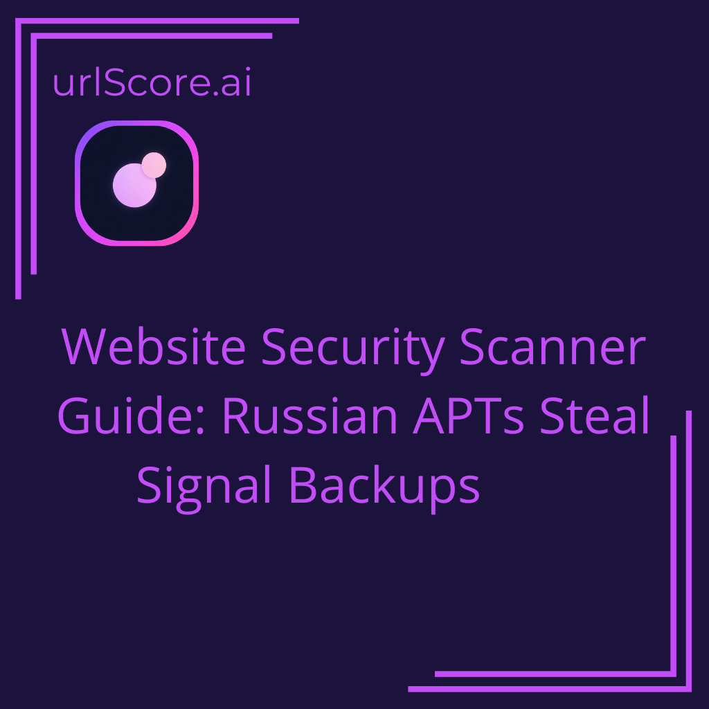 Website Security Scanner Guide: Russian APTs Steal Signal Backups