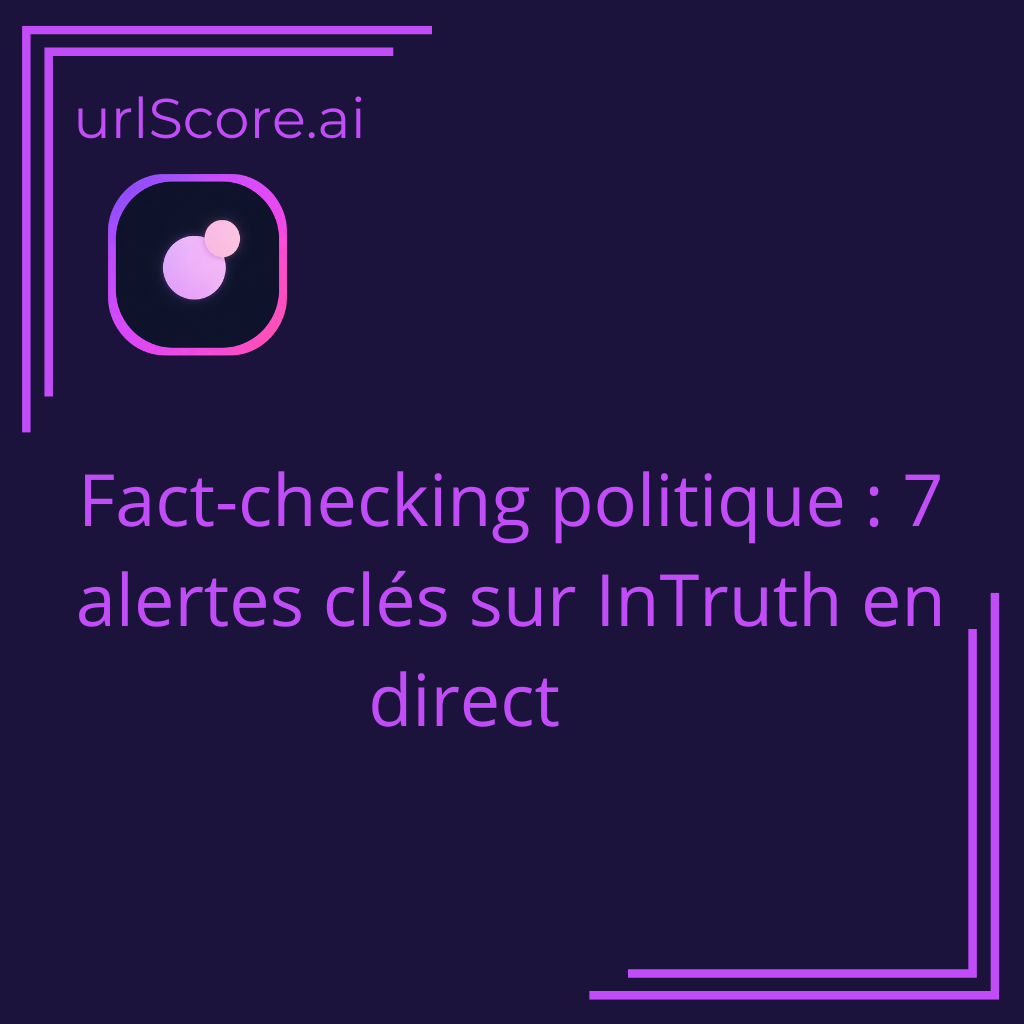 Fact-checking politique : 7 alertes clés sur InTruth en direct